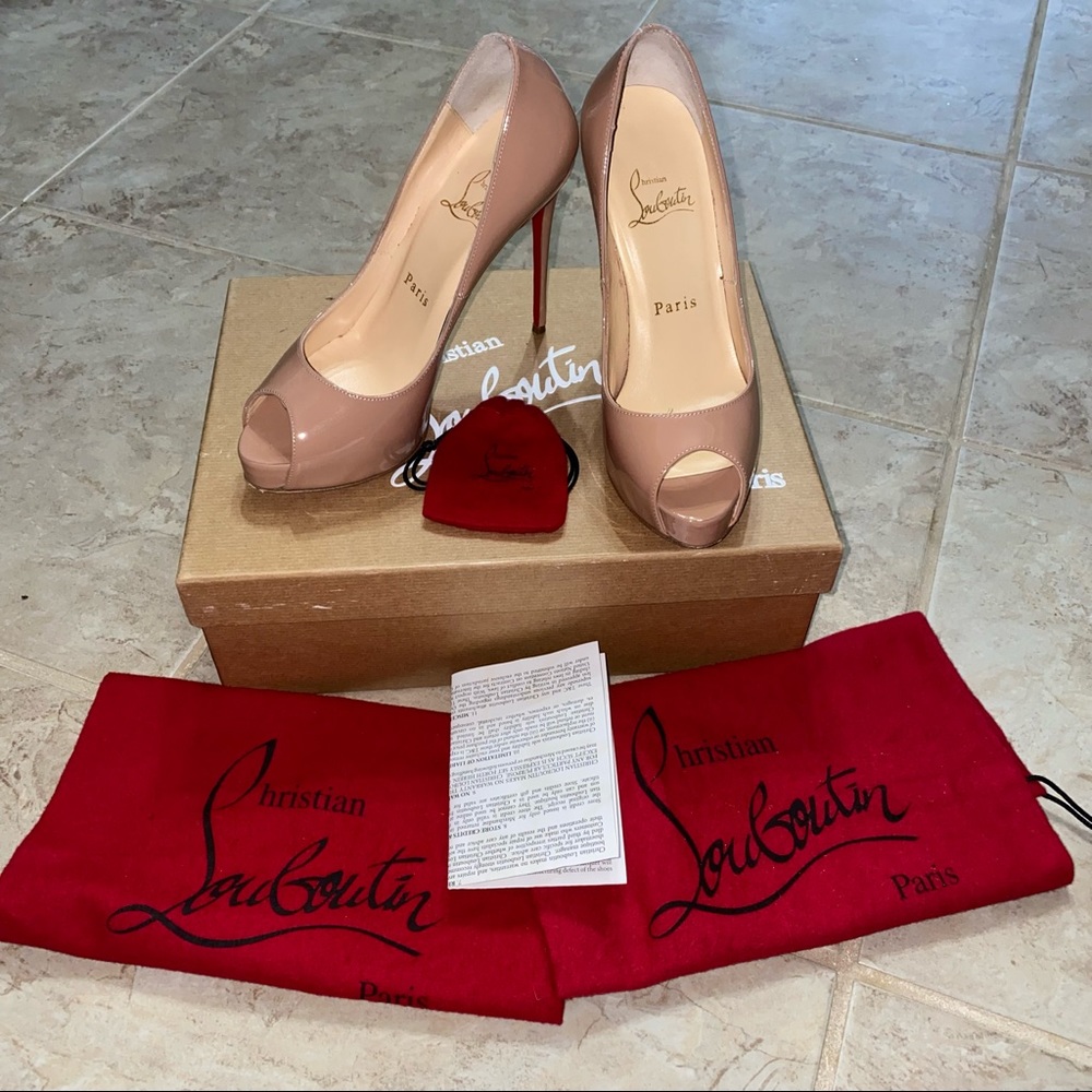 Christian Louboutin New Very Prive Patent Nude 120mm Size 35